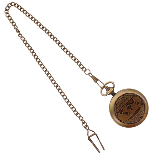 Brújula de bolsillo vintage con cadena Hemoton para camping miniatura 1