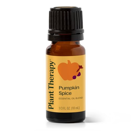Plant Therapy Pumpkin Spice Fall Essential Oil Blend 10 mL (1/3 oz) Warm & Cozy Blend of Spices, Perfect Fall Scent, Mood-Boosting & Inviting