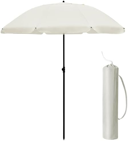 Vivo Technologies 2M Outdoor Garden Parasols,Garden Parasol Umbrella with Crank Handle,Tilting UV30+ Protection Sun Shading Umbrella,Water Repellent Portable Sunshade for Balcony, Bench,Deck,Patio