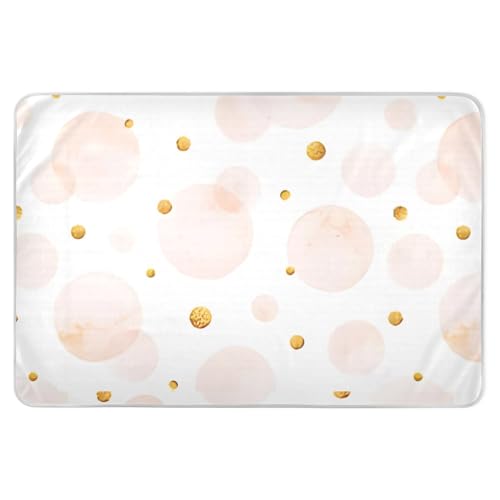 Watercolor Light Pink Polka Dot Bed Pads Washable, Waterproof Washable Bed Pads, Reusable Incontinence Bed Pads