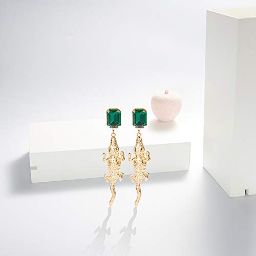 Rambling Rose Statement Crocodile Drop Earrings for Women Gold Rhodium 7 Colors Rhinestone Alloy Fashion Exaggerated Earrings Animal Jewelry3