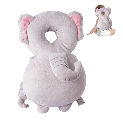 Image of Baby Head Protector Backpack, Toddler Toddler Head Protector, Toddler Head Protector Padded Backpack Elasticated Carrier Wear (Elephant)