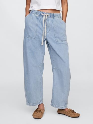GAP Women's Pull-on Barrel Denim Jean3