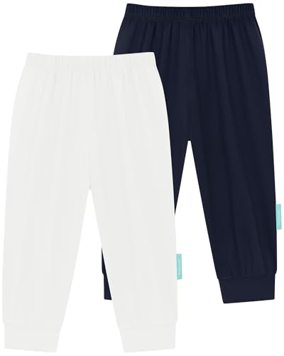 Image of PurComfy Supersoft Baby Pants, 2-Pack Premium Bamboo Viscose Jogger Pants, Elastic Waist, Unisex 0-24 Months