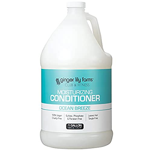 Ginger Lily Farms Club & Fitness Moisturizing Conditioner For Dry Hair, 100% Vegan & Cruelty-Free, Ocean Breeze Scent, 1 Gallon Refill (Pack Of 4) #TOP1