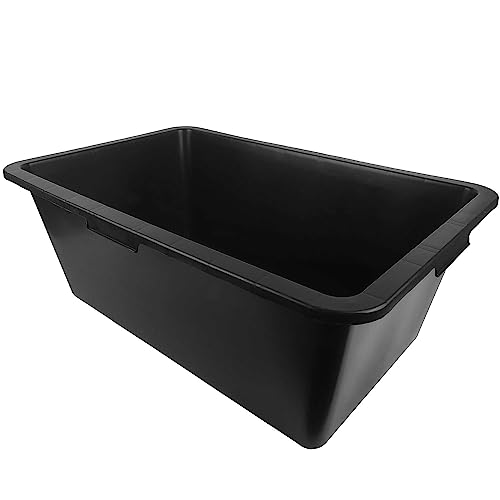 BAUSTER® Bassine de construction en plastique noir - 80 litres - Bac à mortier robuste pour chantier, jardin, rénovation - Incassable et résistant au gel -...