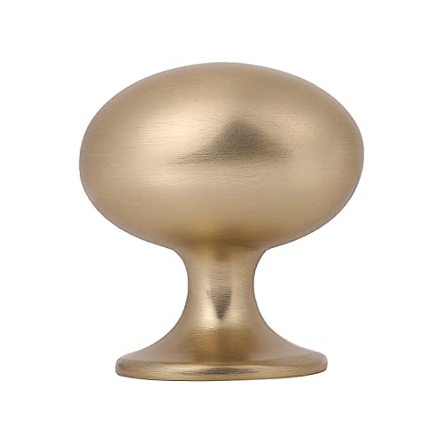 HARPOON Cabinet Hardware Knobs Round Furniture Mushroom Knob - 1.4 Inch 10 Pack Champagne Gold