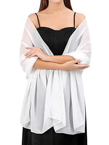 Aukmla Chiffon Shawls and Wraps for Evening Dresses Wedding Prom Scarf Cover Up Bridal Accessories for Women and Brides2