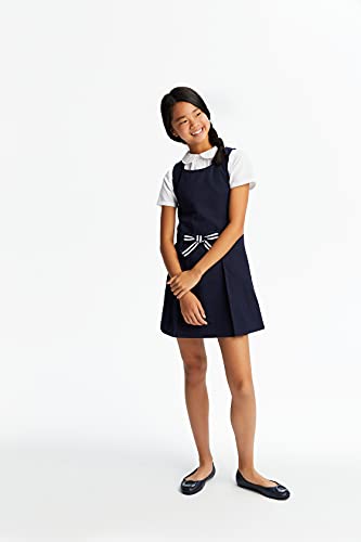 French Toast Girls' Short Sleeve Peter Pan Collar Blouse (Standard & Plus), White, 6 #TOP6