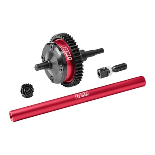 GPM 4140 Carbon Steel + 7075 Alloy Centre Complete Differential For Traxxas 1/16 Mini Maxx 4WD RTR Brushless Monster Truck 107154-1 Upgrades - Red