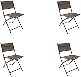 NORDIQ - Silla Plegable - Sillas Reclinables de Jardin - Pack de 4 - Sillas Plegables Terraza - Silla Camping reclinable - con Respaldo Ajustable - Ligera y Resistente - Gris Oscuro