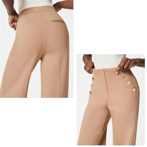 ZAFUL Womens High Waisted Button Sailor Tummy Control Wide Leg Pant for Office & Work2