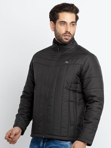 Image of Status Quo Men's Quilted High Neck Winter Jacket | Durable Polyester Coat