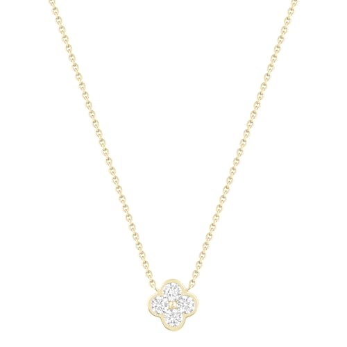 Camilla Clover Necklace - 14kt Gold Plated Necklace for Women, Elegant Dainty Layering Necklace, Wear Alone or Stacked