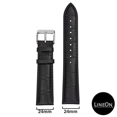 Image of Lineon Half Padded Premium Leather Mens & Womens Watch Strap For Branded Watches Compitable with Titan, Timex, Casio, Sonata and All premium Watches Tool and Pins Include