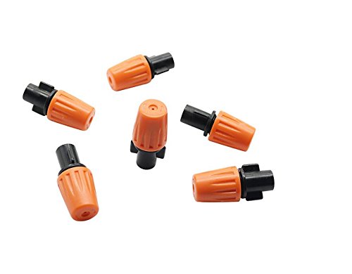 100pcs 6mm Orange Single Adjustable Atomizing Sprinkler Durable Garden Automatic Adjustable Cooling Hanging Sprinkler