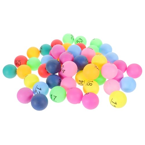 Mipcase 60Pcs Balls for Raffle Bingo and Party Games Bright Plastic Balls for Bingo Machines Party Decorations and Fun Activities