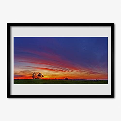 Affiche encadrée paysage arbre et champ pour une ambiance zen dans votre chambre