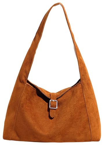 Slouchy Hobo Bag Suede Tote Bag for Women Underarm Purse Adjustable Shoulder Handbags Faux Suede Purse Top Handle Handbag