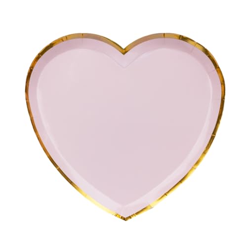 Talking Tables Papierförmige Einwegteller in Herzform, dekoratives...