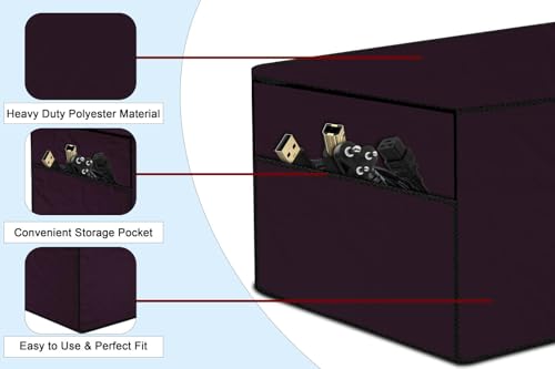Image of The Furnishing Tree Polyester Waterproof & Dustproof Printer Cover - Compatible with Auto Duplex Laser Brother DCP-L2520D Printers, Heavy-Duty Maroon Polyester , Dimensions in DxWxH - ( 40x42x26 CM)