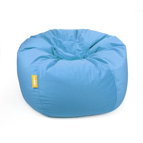 Jumbble Nest Soft Suede Bean Bag with Filling | Cozy Bean Bag Best for Lounging Indoor | Kids & Adult | Soft Velvet Fabric | Filled with Polystyrene Beads (Blue, Large)