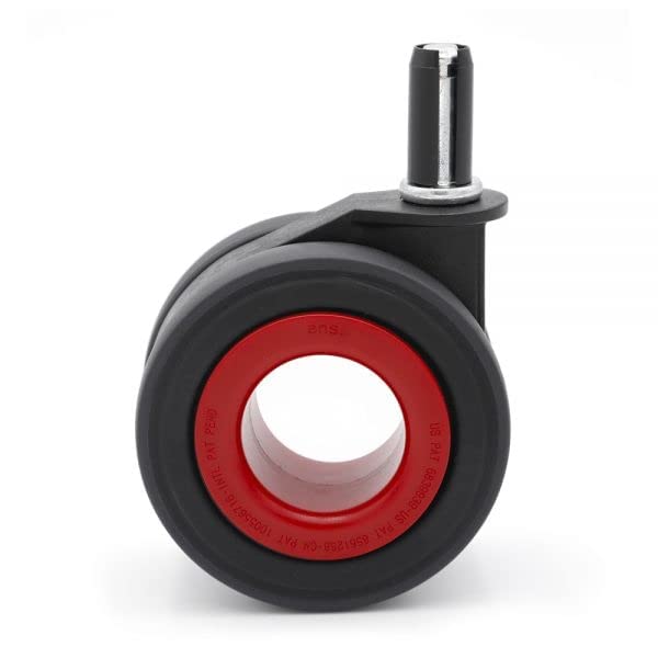 Miniatura 7 de Enso Motion - Ruedas giratorias de repuesto para silla de oficina, serie 70 MU, color rojo (juego de 5)