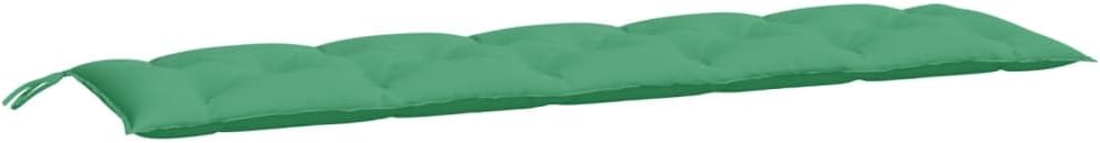 vidaXL Oxford Fabric Green Garden Bench Cushion - Lightweight and Water-Resistant Outdoor Furniture Accessory with Hollow Fiber Filling - Ideal for Patios, Gardens, and Indoor Spaces