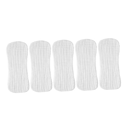 Ciieeo Pañales De Tela Para Bebés Recién Nacidos, 5 Unidades, 35x15 Cm, Algodón 100% Transpirable, Reutilizables y Lavables, Ajustables Para 0-3 Meses, Uso Para Hogar y Viajes