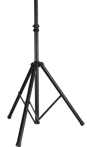 Pyle Universal Speaker Stand Mount Holder Heavy Duty Tripod w/ Adjustable Height from 40” to 71” and 35mm Compatible Insert Easy Mobility Safety Pin and Knob Tension Locking for Stability, Black
