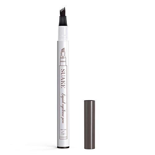 Eyebrow Tattoo Pen, Microblading Eyebrow Pencil with Four Micro-Fork Tip Applicator, Long Lasting, Waterproof & Smudge-Proof Microblade Eyebrow Pen Creates Natural Looking Brows Effortlessly