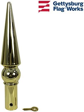 9" Gold Plastic Round Spear for Indoor or Parade Flagpole Finial Topper image 5