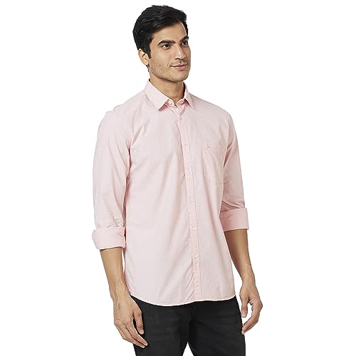Image of Parx Men's Pure Cotton Solid Pattern Slim Fit Semi Cutaway Collar Full Sleeve Casual Shirt