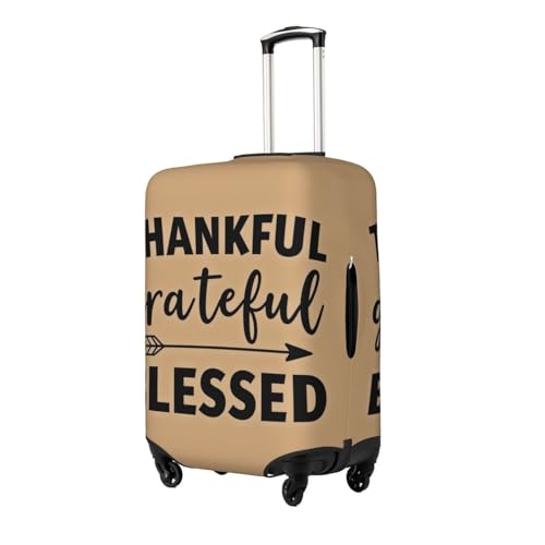 Travel Luggage Suitcase Protector Luggage Case - Thankful Grateful Blessed, High Elasticity Anti-Scratch Baggage Case Zipper Protective Cover, Fits 19-32 inch Luggages2