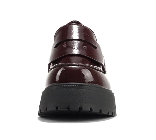 Image of Soda inchAMP inch ~ Women Round Toe Slip-On Lug Sole High Heel Penny Loafer Shoe