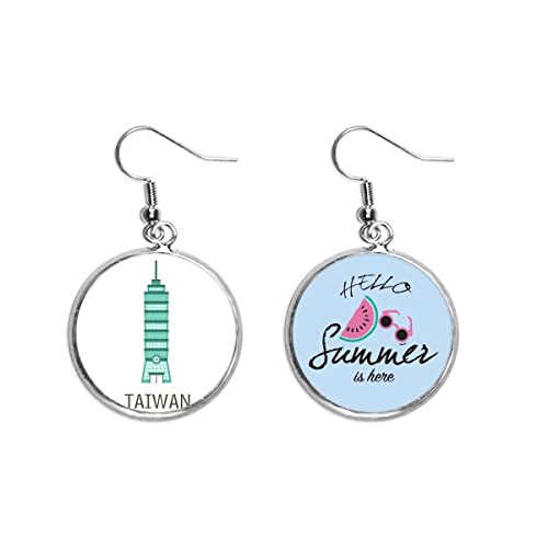 Pendientes de sandía y Taiwán 101 viajes verano joyería lóbulo colgante