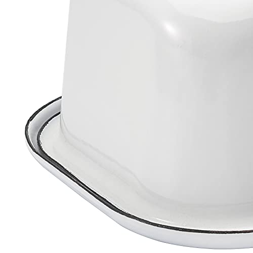 Suwimutenamelbutterdishwithlidfarmhousewhitebutterdishvintageblackrimenamelwarebuttercontainerwithcoverenameledsteelbutterkeeperbutterstickholderforcountertopkitchendecor Urban Country Home Decor Suwimut enamel butter dish with lid farmhouse white butter dish vintage black rim enamelware butter container with cover enameled steel butter keeper butter stick holder for countertop kitchen decor urban country home decor