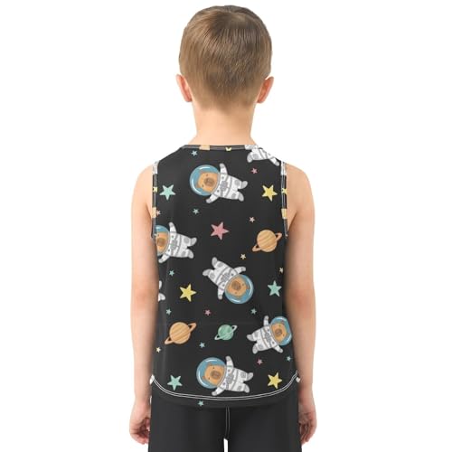 J JOYSAY Capybara Astronaut Star Boys Tank Top Sleeveless Muscle Shirts Quick Dry Workout Active Sport Kids T-Shirts 3-15T3