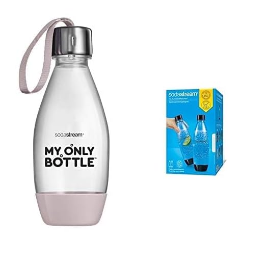 SodaStream My Only Bottle Pink - 0,5 Liter - Langlebige Flasche & DuoPack Fuse 2x 1L KST-Flasche - spülmaschinengeeignet (BPA frei) - Ersatzflaschen Wassersprudler mit PET-Flaschen, Schwarz