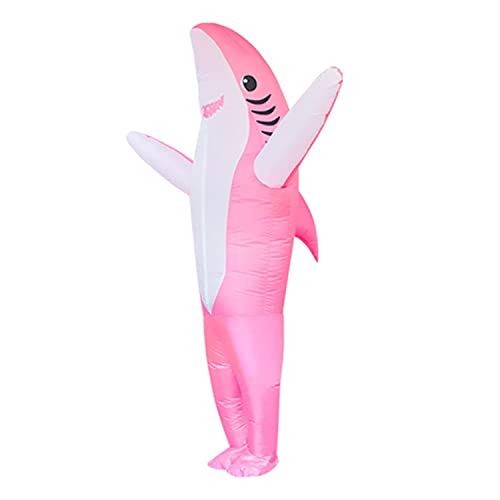 Costume Gonflable de Requin pour Adulte -Halloween Gonflable Adulte Costume Requin pour Halloween Cosplay fête (Pink)