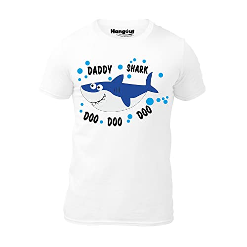 Image of Hangout Hub Men's Women's Boy's Girl's Round Neck T-shirt Shark Family Printed White Color -Family Tshirts