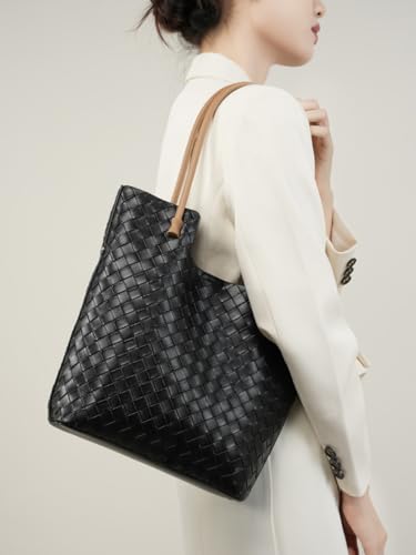 Bolso Tote tejido para mujer, ligero, estructurado miniatura 3