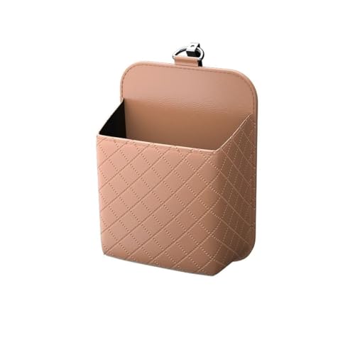 Basurero para coche de cuero PU marrón organizador colgante para rejilla ventilación