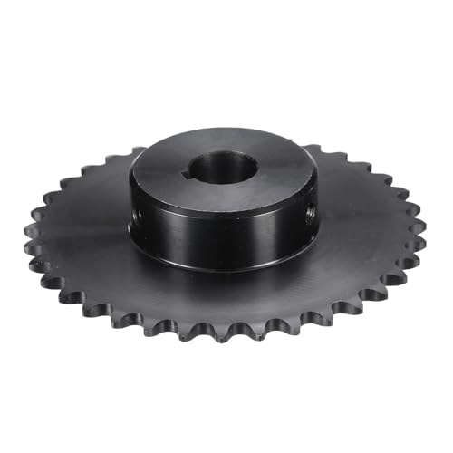 Image of uxcell #35 Chain Roller Sprocket B Type, 3 /4 inch Bore 36 Tooth Single Strand Chain Sprocket, Carbon Steel, Keyway with Set Screws