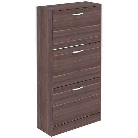 Vida Designs Walnut 3 Drawer Shoe Cabinet Cover