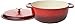 Amazon Basics Cast Iron Dutch Oven Pot with Lid, Enameled, Round, Dual Handles, Heavy-Duty, Small, 4.3-Quart, Red