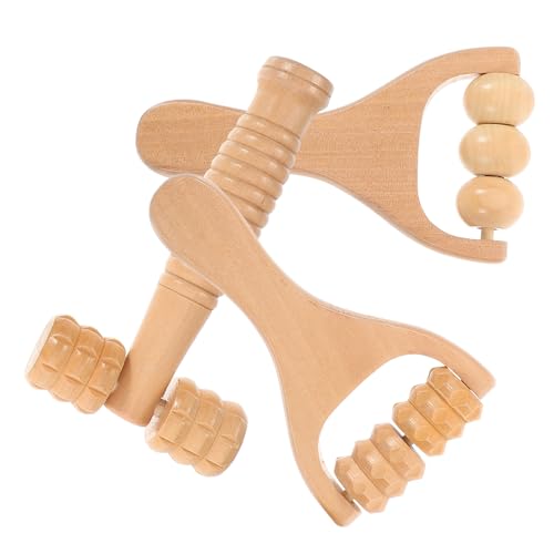 FRCOLOR Daily Use Foot Massager Wood Foot Massager Roller 3pcs Foot Massage Rollers Easy to Use