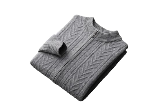 Men Thick Warm Zipper Cardigan Sweater Men's Zipper Stand Collar Knitted Collar Fitted Sweater