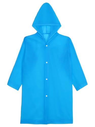 Aislor Raincoat Rain Poncho for Kids Boys Girls Reusable EVA Rain Coat Water Resistant Button Jacket with Hood3