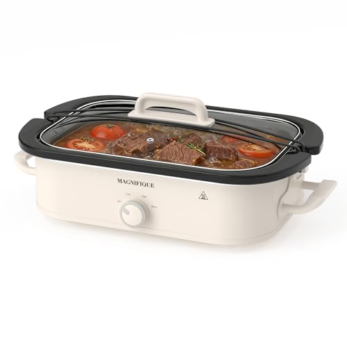 4-Quart Slow Cooker with Casserole Manual Warm Setting - Perfect Kitchen Small Appliance for Family Dinners Dishwasher Safe Crock Oatmeal